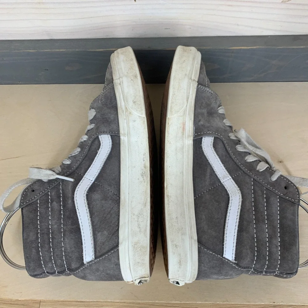 Vans Shoes Mens 6.5 Womens 8 High Tops HEIQ Eco Dry Gray Suede‎ Grunge Skater